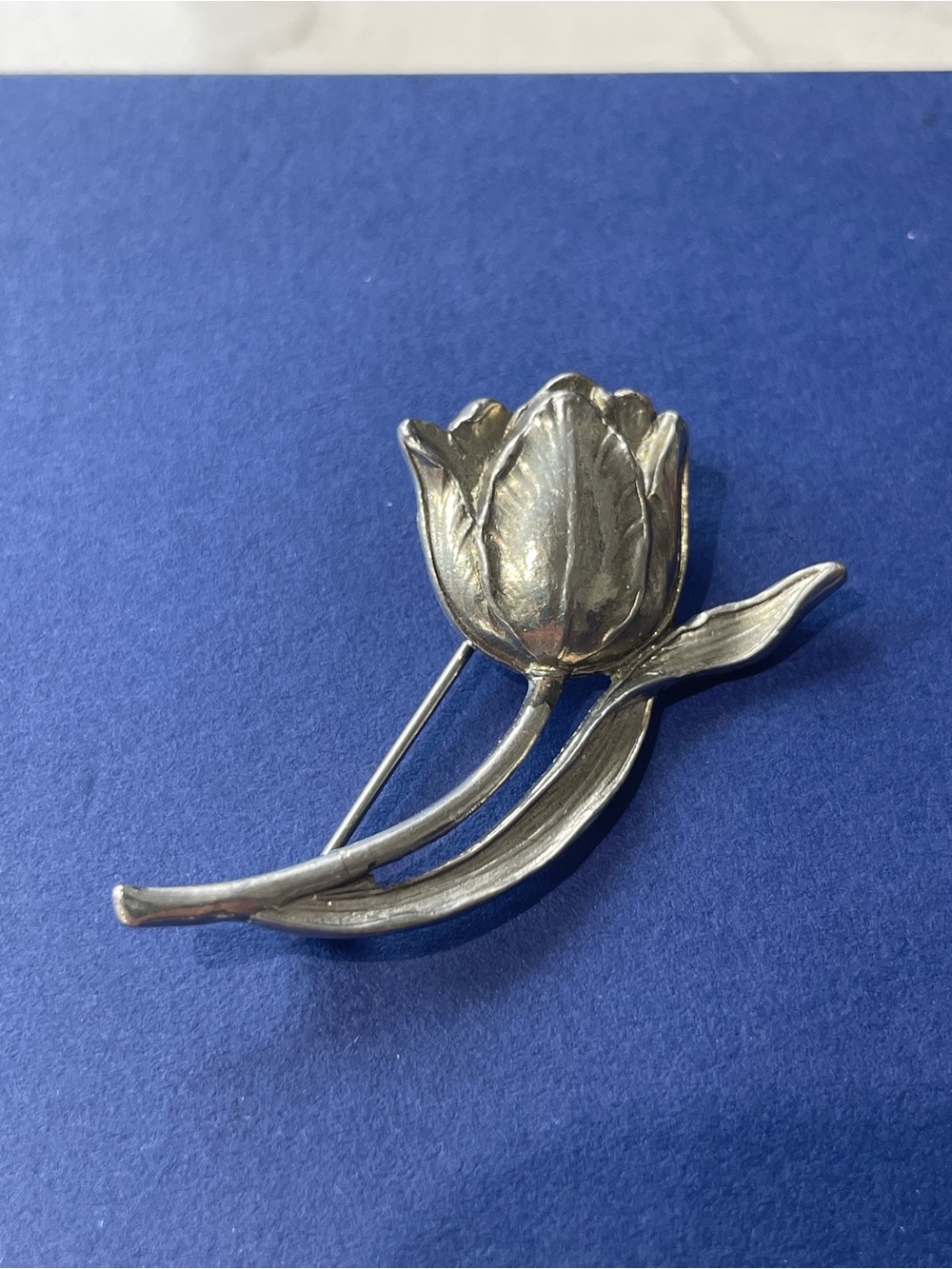 Vintage Silver Tulip Brooch